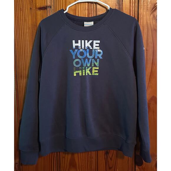 Columbia women’s navy blue crewneck sweatshirt hiking size medium - Picture 1 of 3
